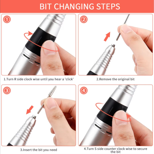 101 Portable Pedicure Manicure Kit Nail Polishing Machine Electric Nail Drill Machine - 图片 6
